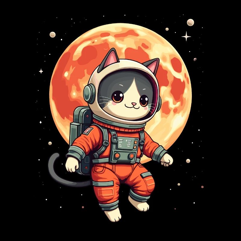 Chat, Espace, Astronaute, Espace, Kawaii