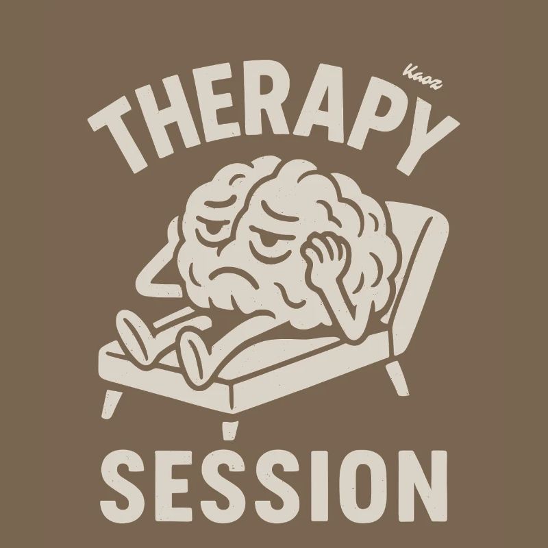 Brain with headache in therapy session
