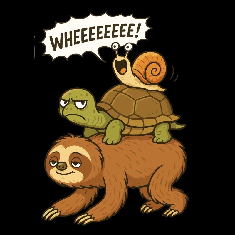 Sloth, Turtle, Snail, Funny Animals