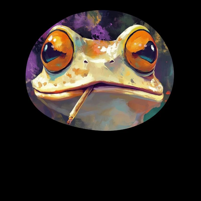 Stoned Frog Prince Smoking Weed: Funny Cannabis Toad