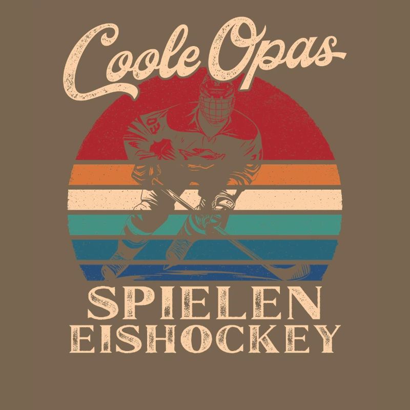 Cool Papy Jouant Au Hockey Sur Glace Rétro Papy
