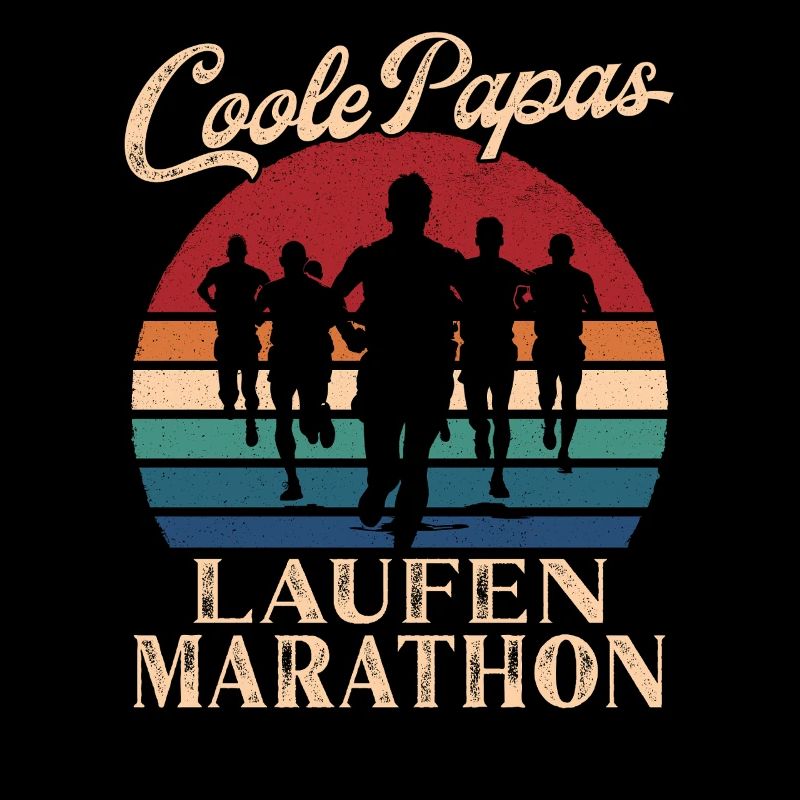 Cool Dads Run Marathon Retro Dad Gift