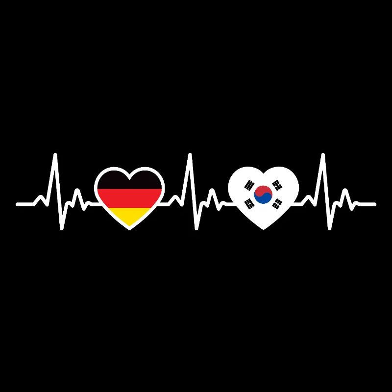 Corée du Sud Allemagne Battement de cœur Drapeau Corée du Sud