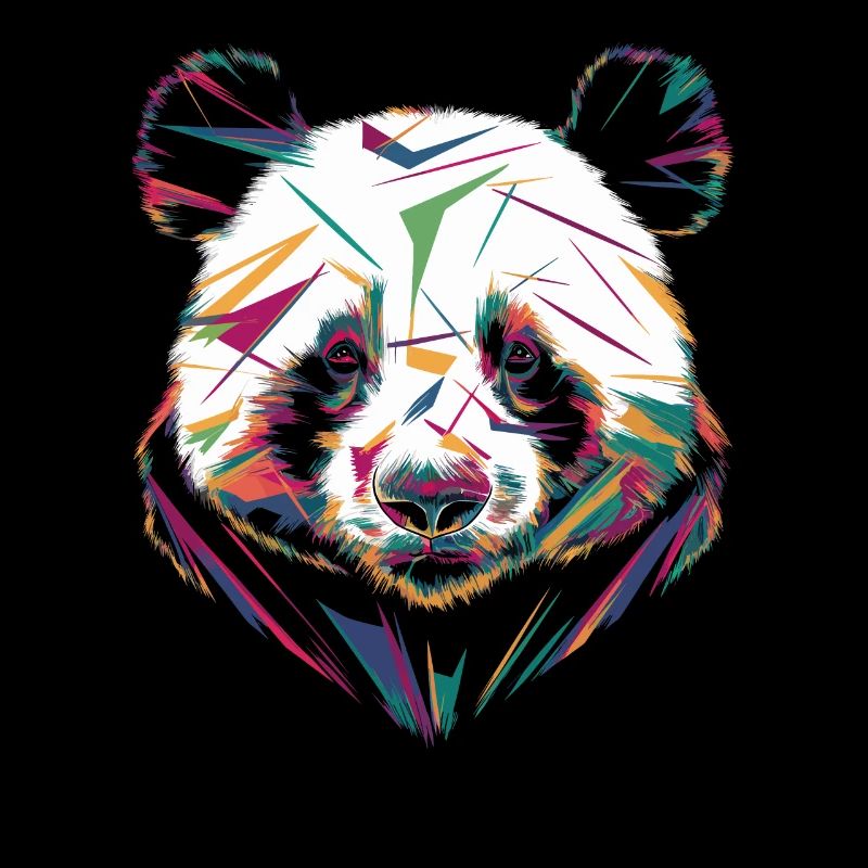 Tête de panda colorée Art abstrait