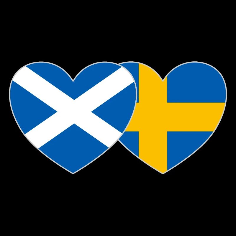 Ecosse Suède Drapeau Large Coeur