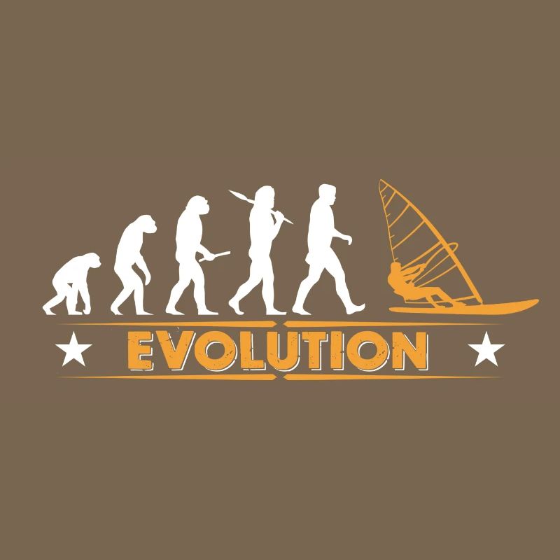 Evolution de la planche à voile - orange/blanc