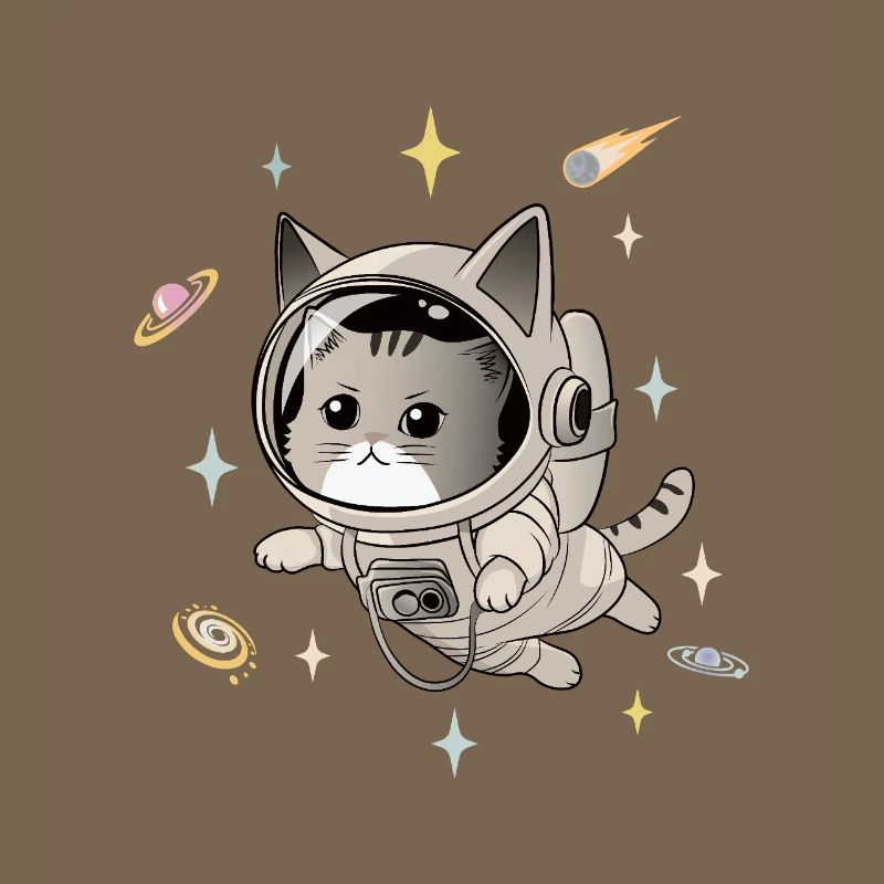 Chat astronaute dans l’espace