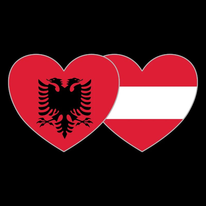 Albania Easter Flag Heart