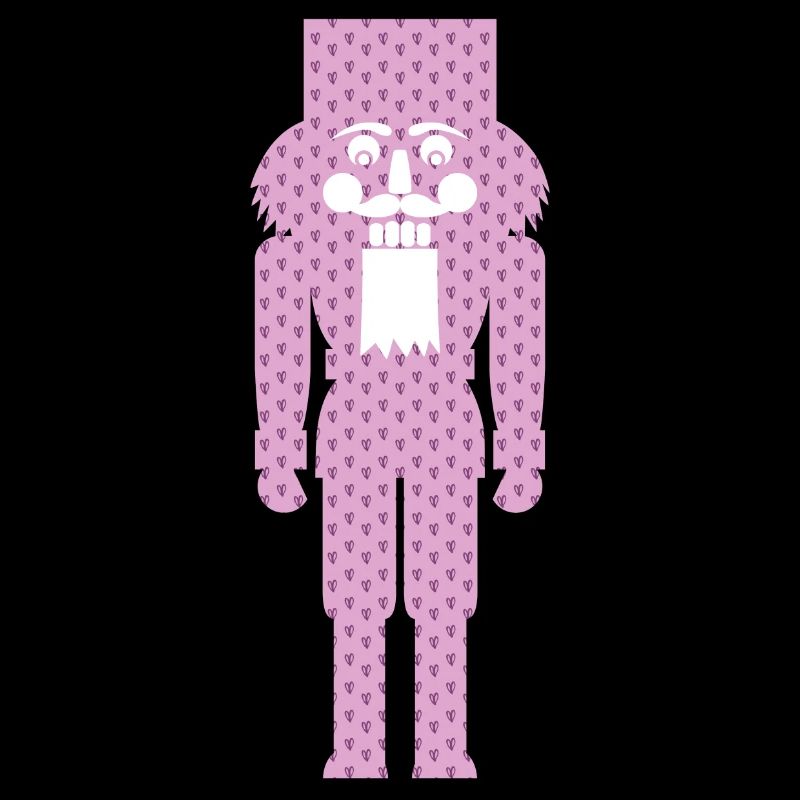 Nutcracker Christmas Pink Hearts Xmas Symbol