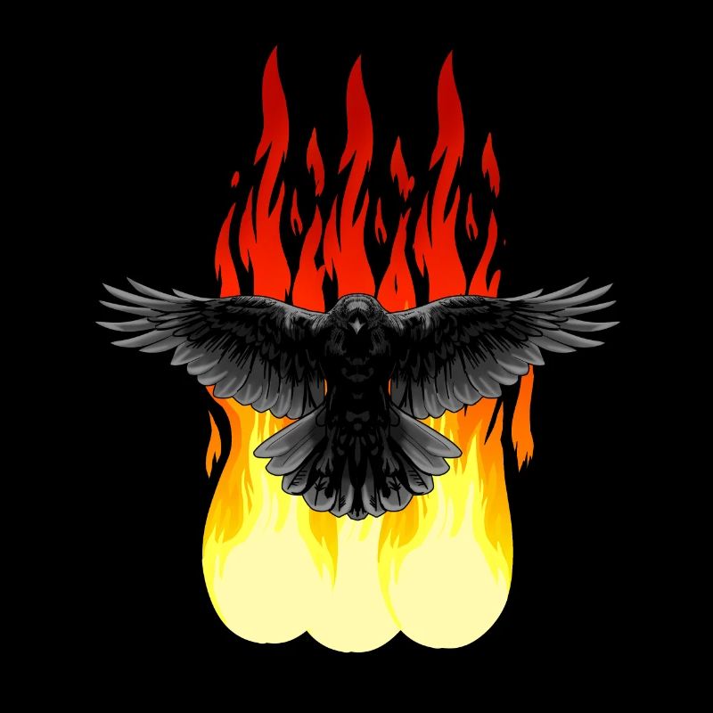 Raven Fire Occult Spiritual Ritual Satan Horror