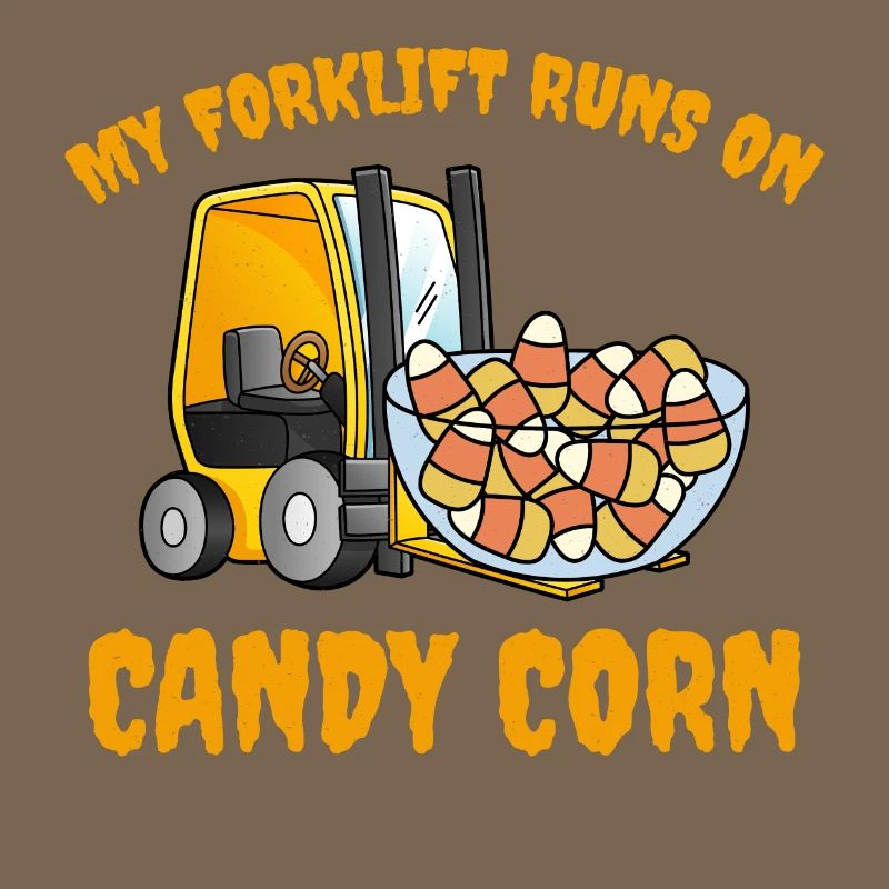 Halloween Forklift Operator Candy Corn