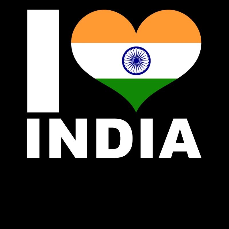 J’aime l’Inde drapeau du cœur Inde