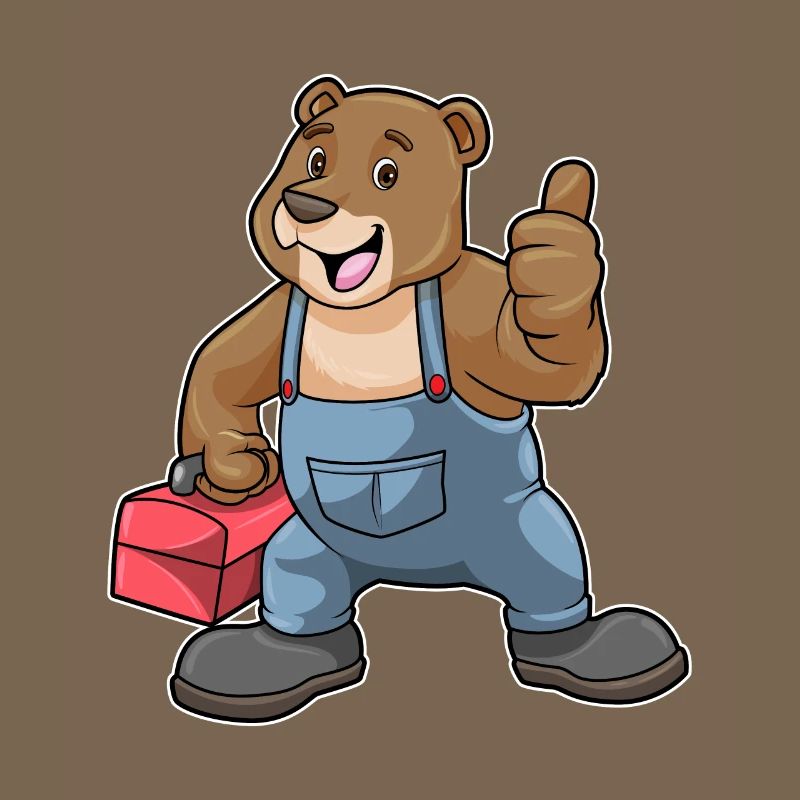 Bear as a craftsman with toolbox
