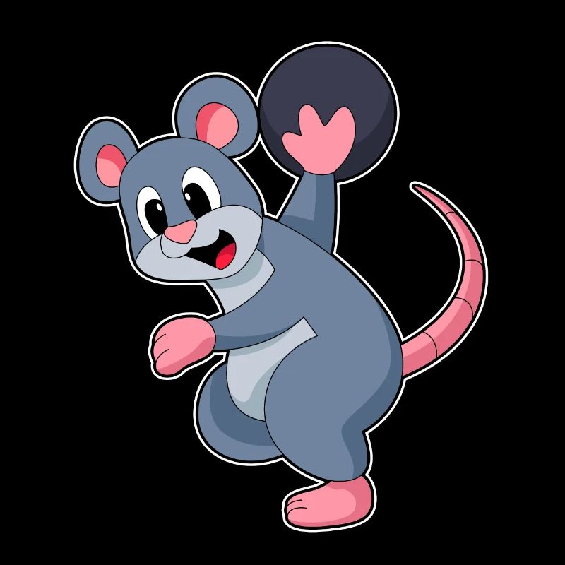 Rat au bowling avec boule de bowling