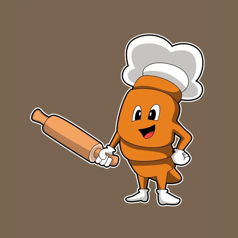 Bread as a cook with rolling pin