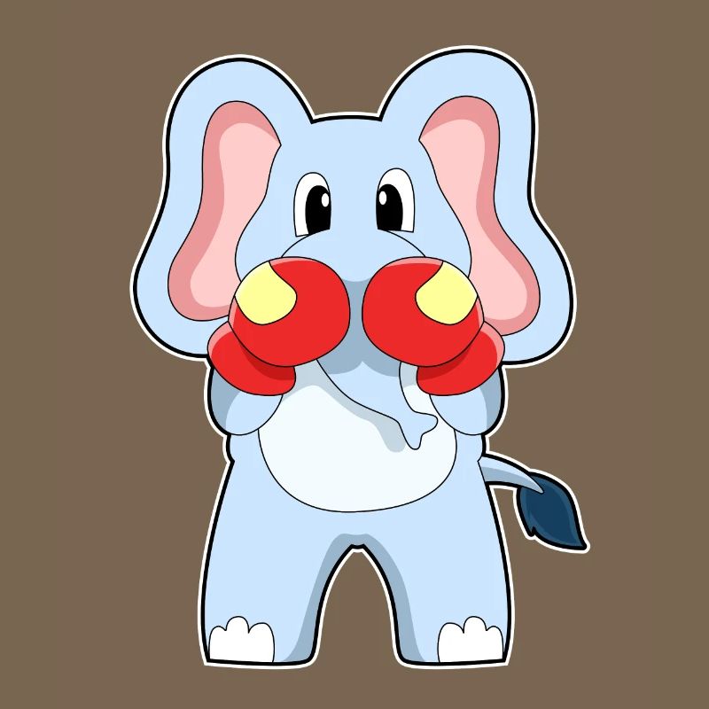 Boxe éléphant avec des gants de boxe