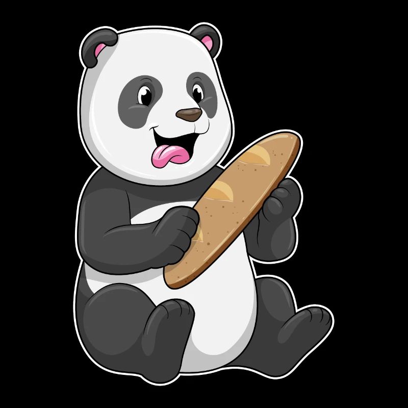 Panda comme boulanger avec du pain