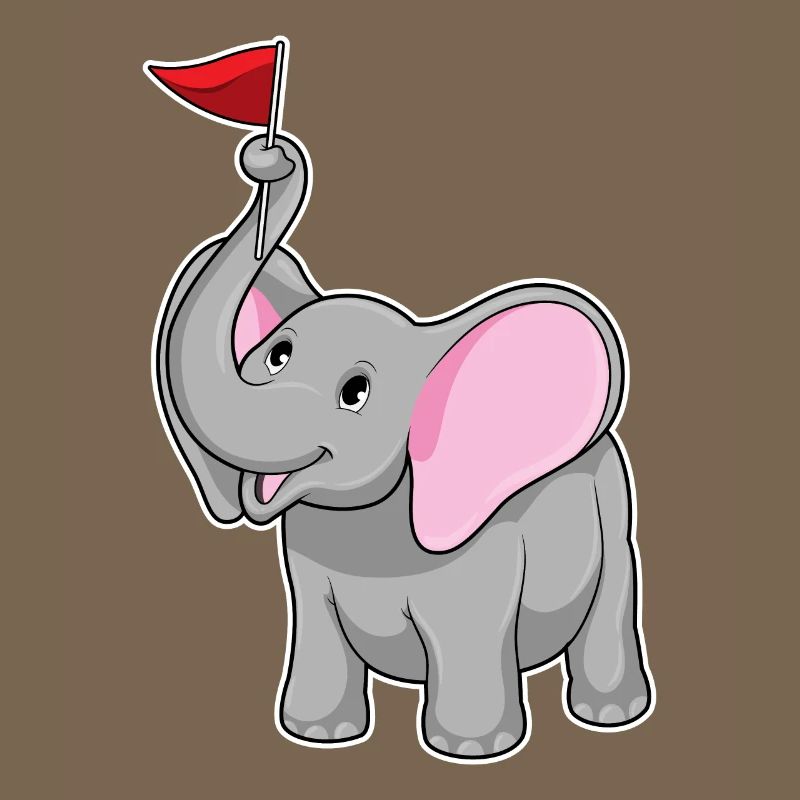 Éléphant avec drapeau