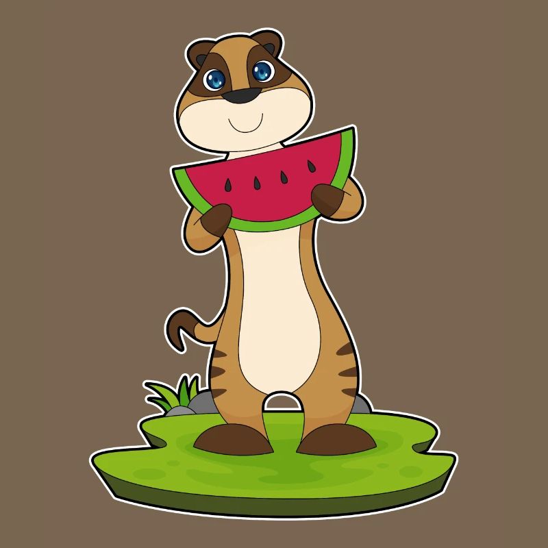 Suricate fruit de pastèque