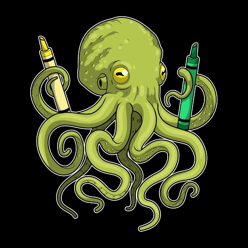 Octopus Pupil Crayons School