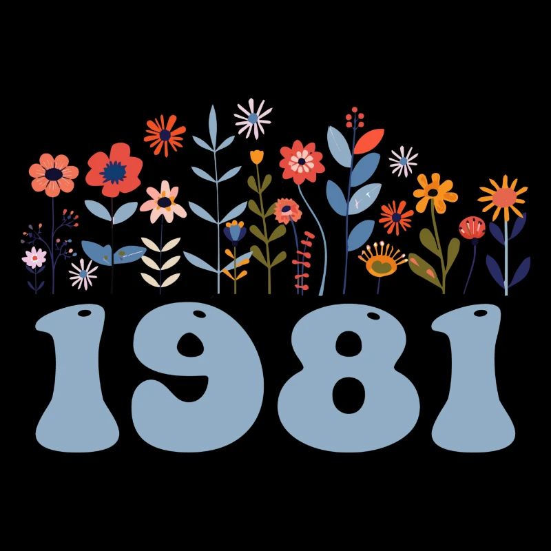 1981 Floral Pattern 1981 Floral Theme Flowers 1981