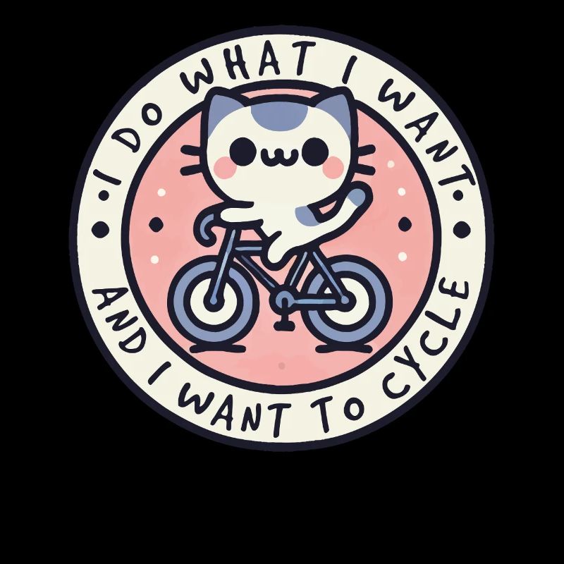 Bicycle cat with naughty saying for