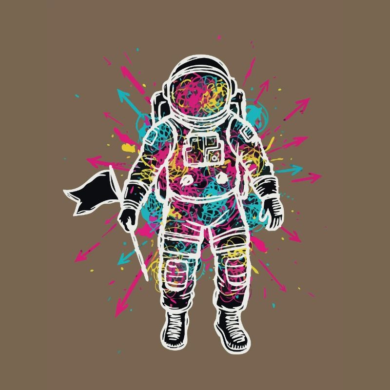 Space Astronaut Scribble Doodles Color
