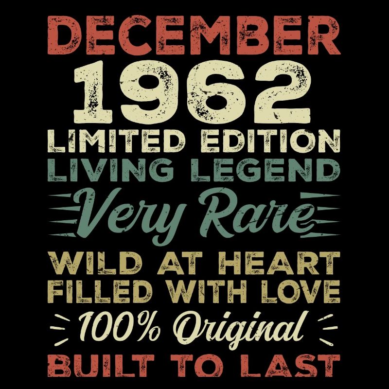 December 1962 - birthday December 1962 year