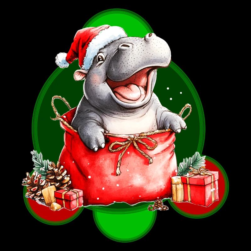 Hippopotame de Noël