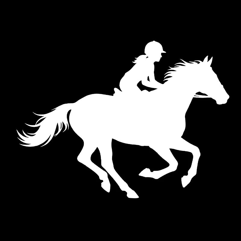 Cavalier Silhouette Gallop Amour Blanc