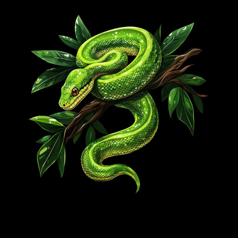 Arbre vert Python Serpents Amoureux Terrarium
