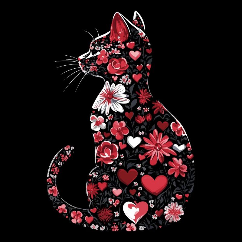 Fleurs chat pour les propriétaires de chats et la Saint-Valentin