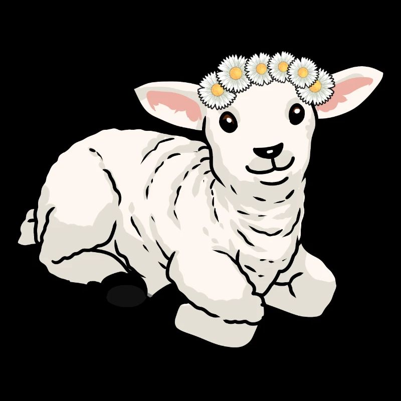 Happy Easter Sheep Lamb Children Baby ungulates Shepherd