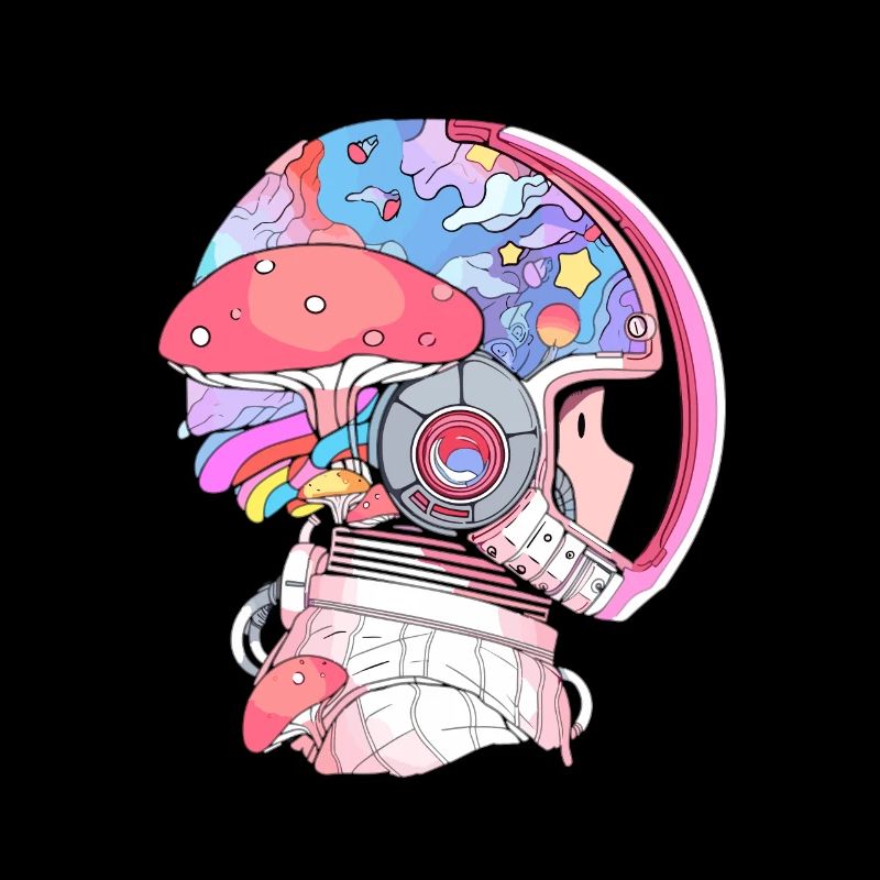Champignon mignon Art Psychédélique Astronaute EDM Rave