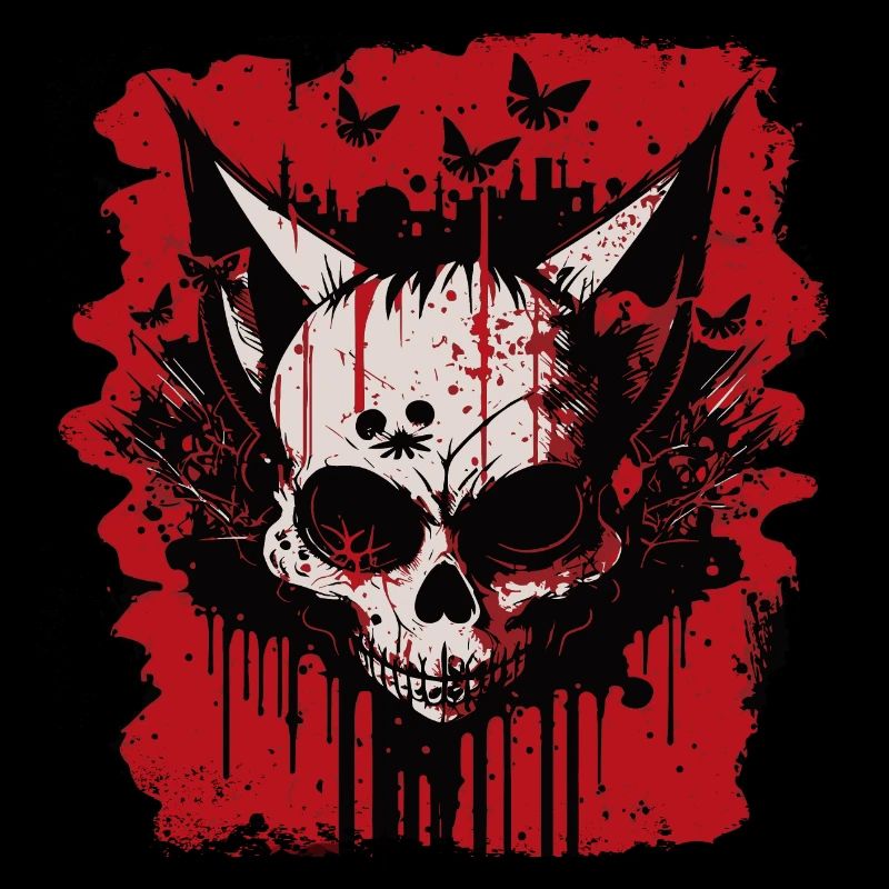 Zombie Cat Skull