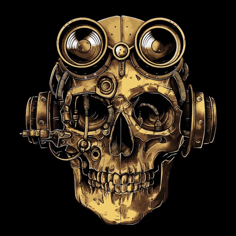 Steampunk Zombie Skull