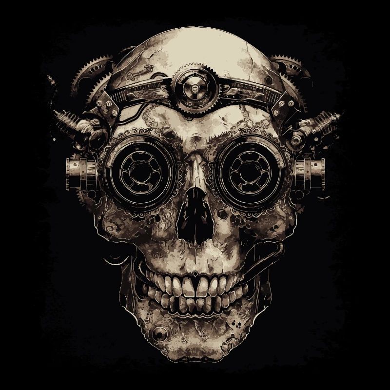 Steampunk Zombie Skull
