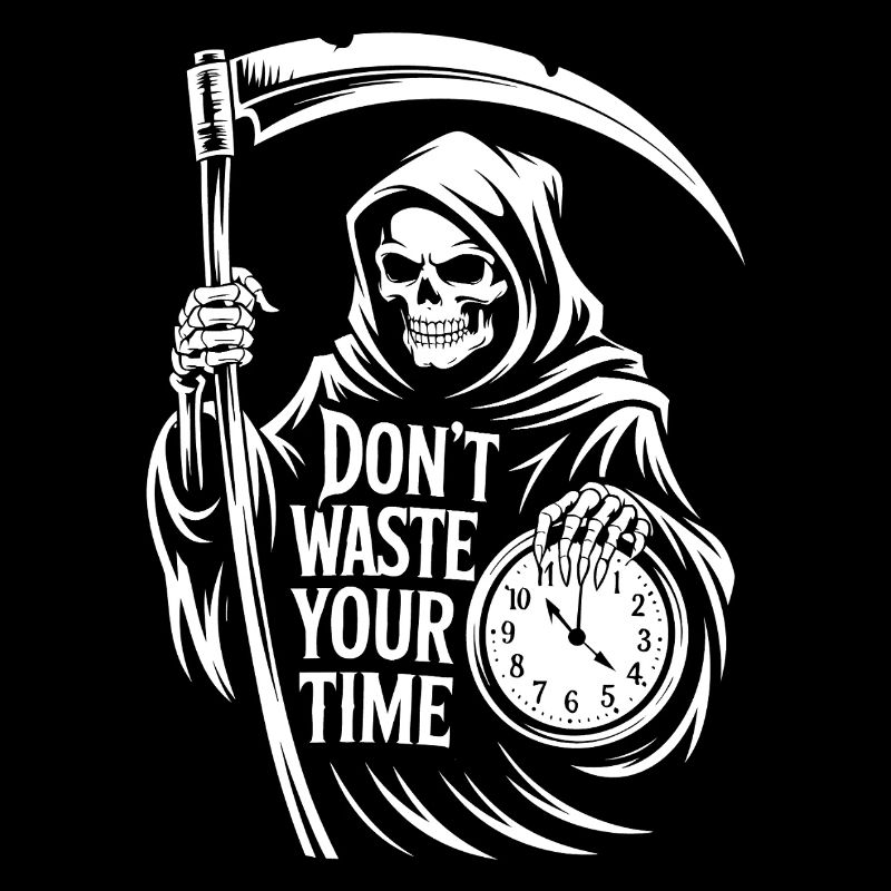 Grim Reaper Clock – Don't Waste Your Time Motif