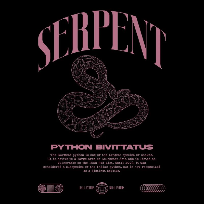 Burmese Python Modern Reptile Keeper Streetwear
