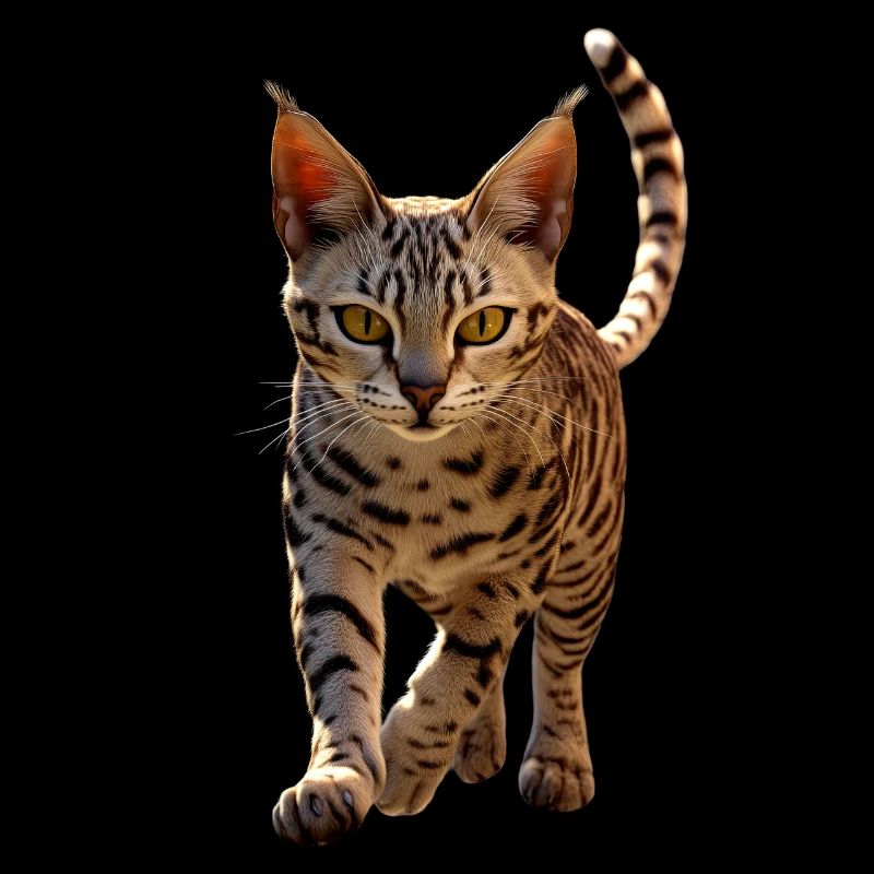 Savannah Chat Chat Maman Mignon Serval Léopard Chats