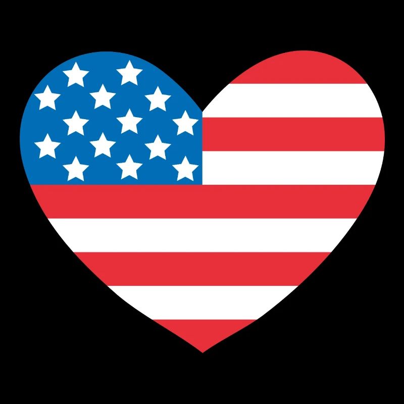 Drapeau des États-Unis en forme de cœur