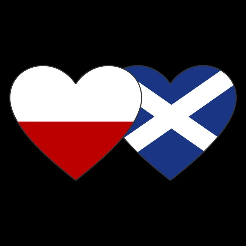 Pologne Ecosse Drapeau Coeur