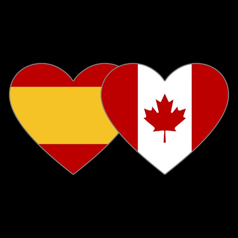 Spain Canada flag heart