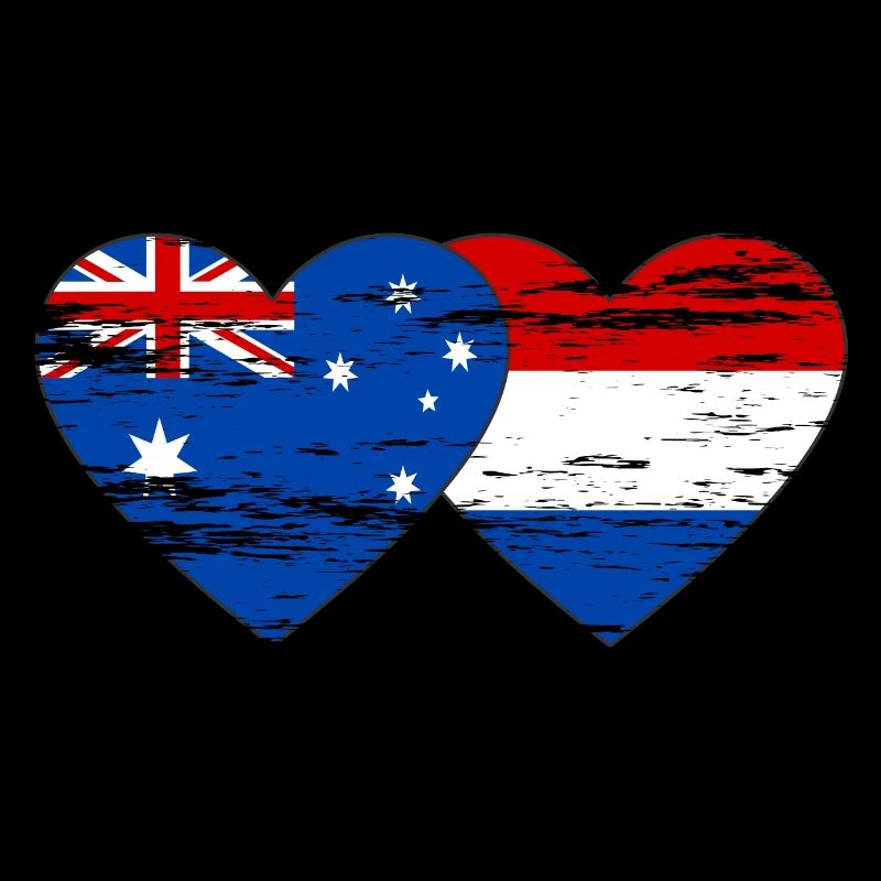 Australie Hollande Drapeau Coeur Drapeau utilisé