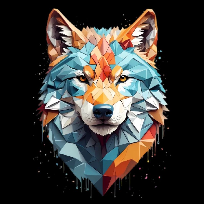 Geometric Wolf Head