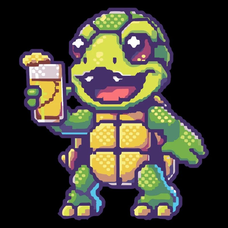 Bière Turtle Pixel