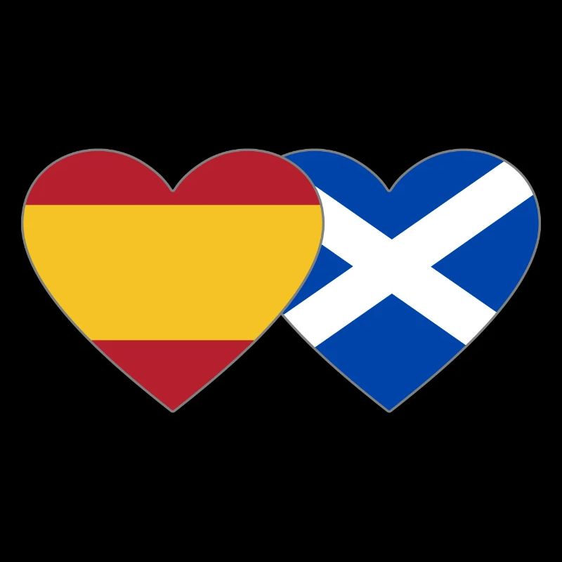 Espagne Ecosse Drapeau Coeur