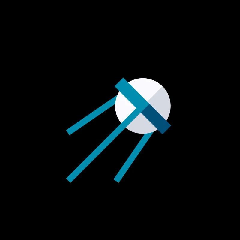 Satellite dans l’espace – Icône bleue de l’espace