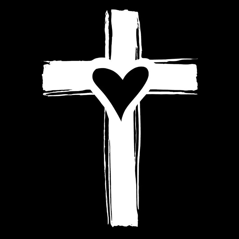 White cross with a heart inside