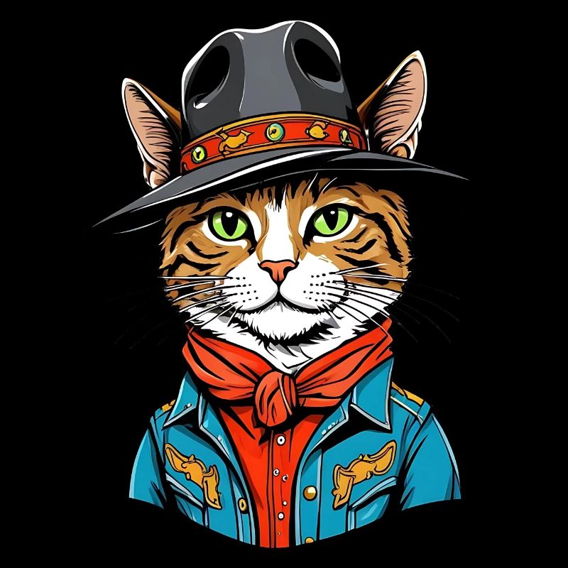 Chat mignon cow-boy